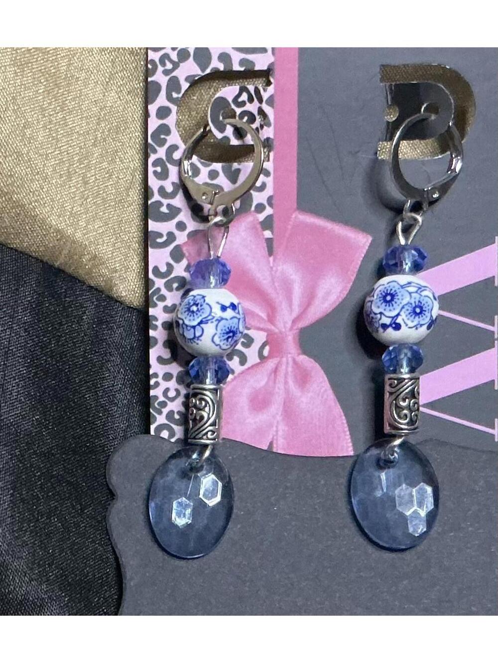 Hand Painted Flower Earrings